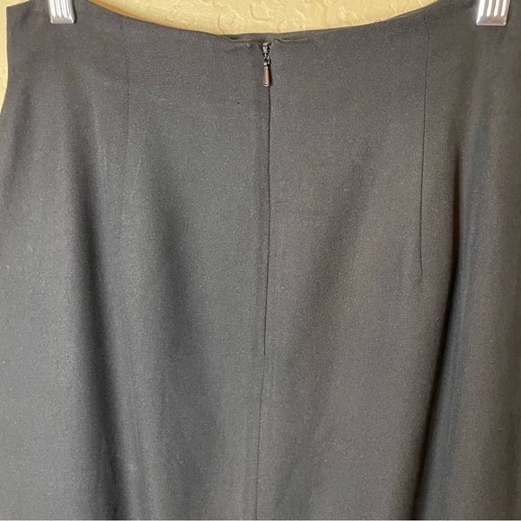 Jones New York Black 100% Silk‎ Maxi Skirt with Slit In Back Size 10 - Picture 3 of 5